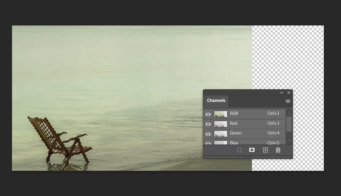 Lưu vùng chọn thành Kênh Alpha trong Photoshop để sử dụng với Content-Aware Scale