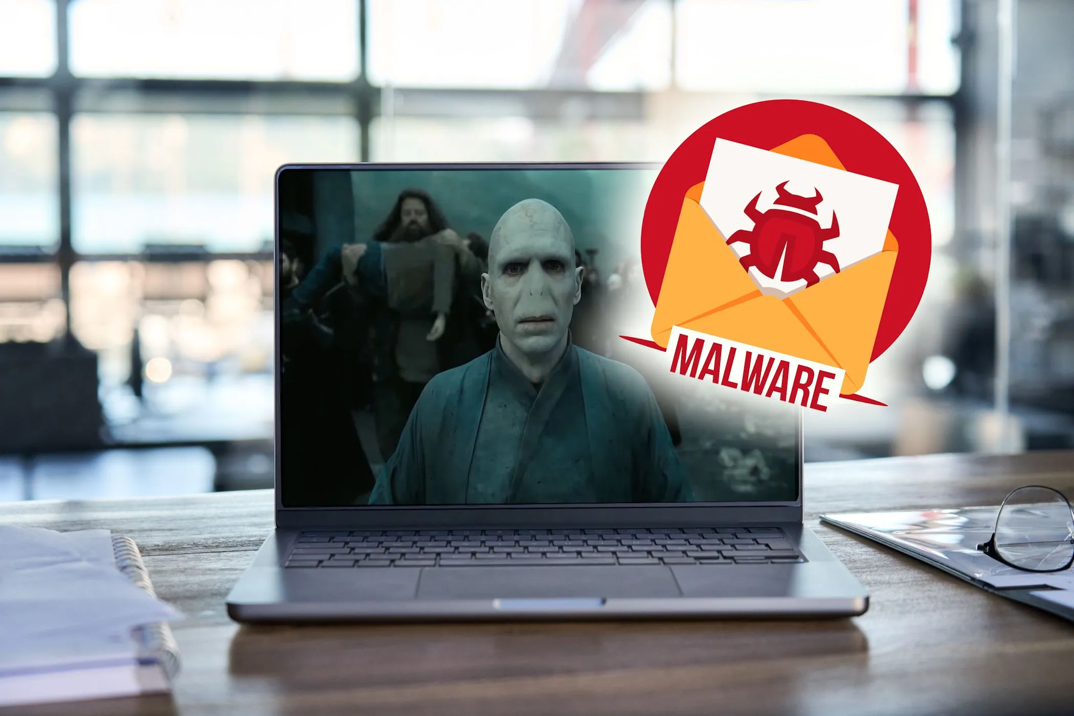 Mã độc Voldemort hiển thị trên màn hình máy tính xách tay, minh họa nguy cơ malware trên Dark Web