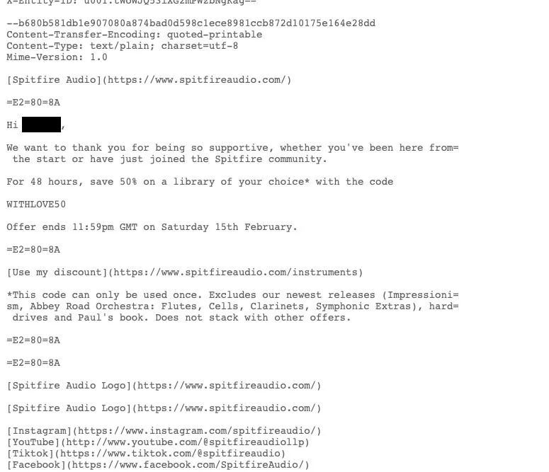 Mã HTML hiển thị nội dung email hợp pháp không bị biến đổi