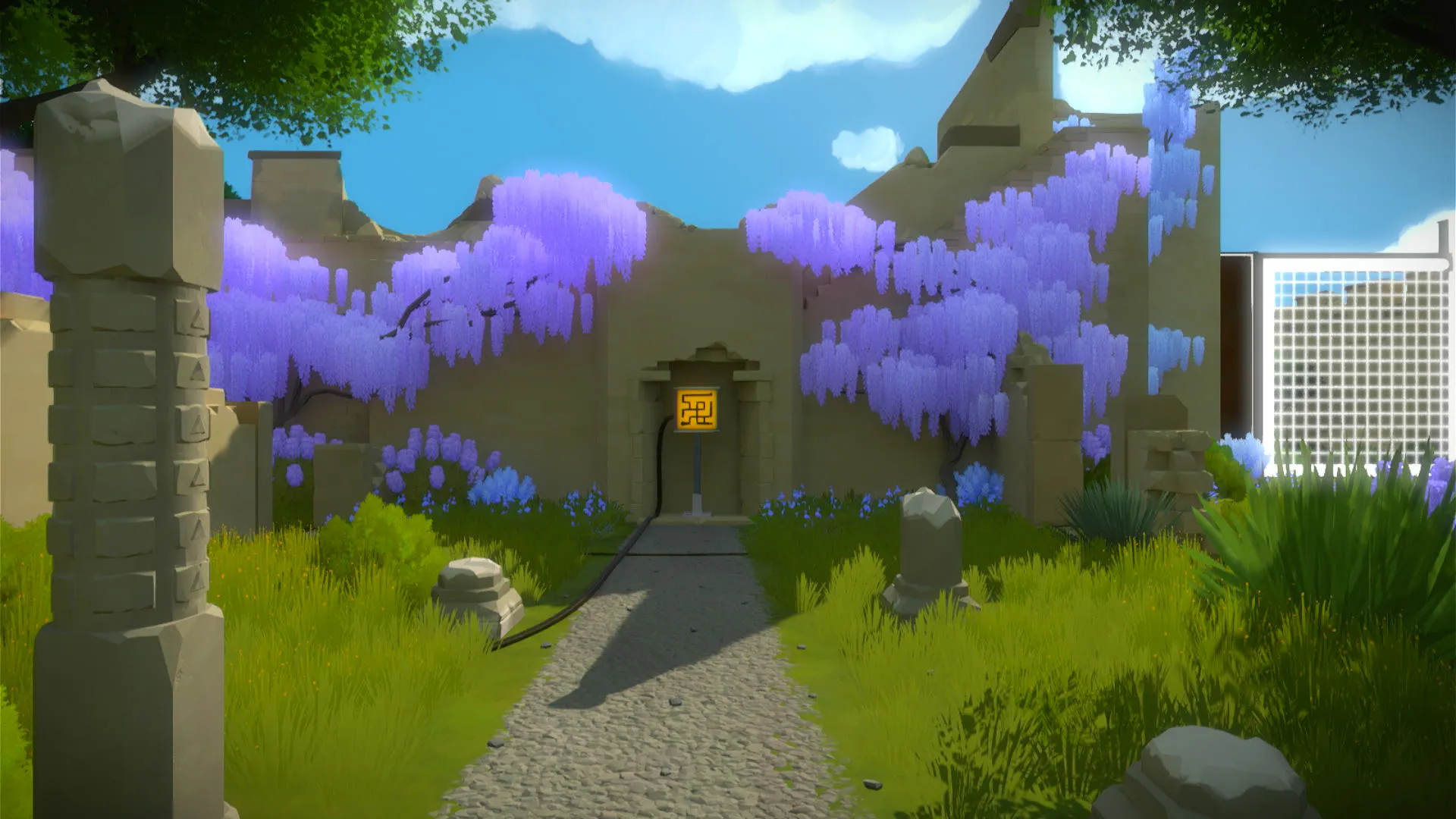 Màn chơi đầu tiên của tựa game giải đố The Witness trên PS4, minh họa khả năng rèn luyện tư duy.