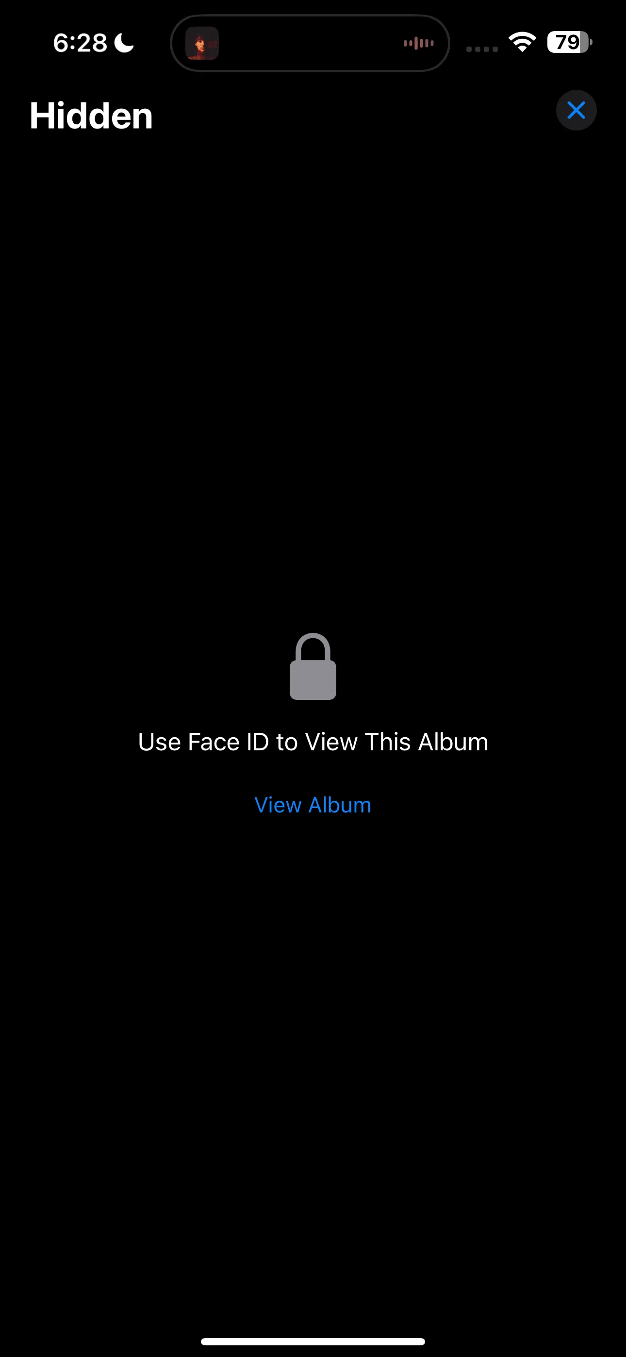 Màn hình album Ẩn yêu cầu Face ID để xem ảnh trên iPhone