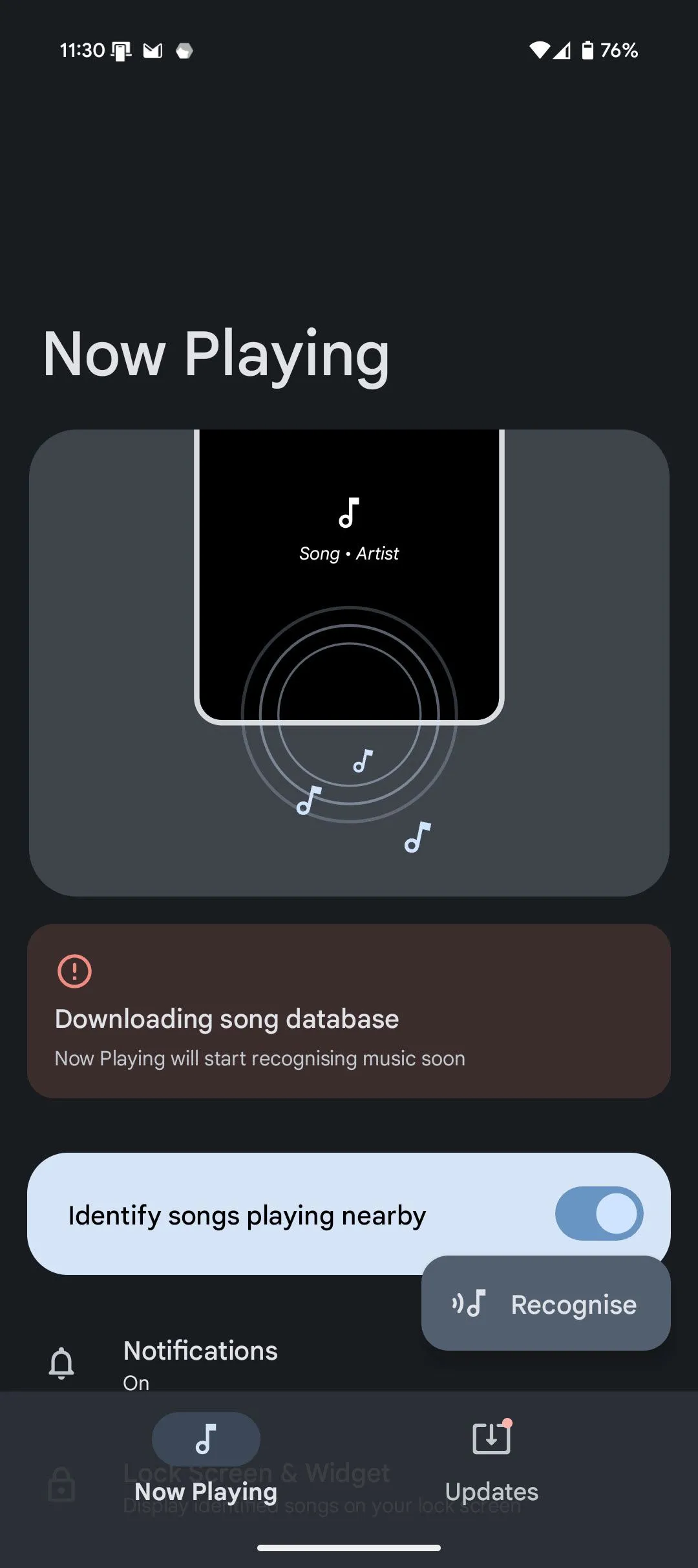 Màn hình cài đặt nâng cao của Ambient Music Mod, hiển thị các tùy chọn cấu hình.