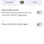 Màn hình cài đặt tùy chọn ẩn nội dung từ các ứng dụng khác trong Google Photos