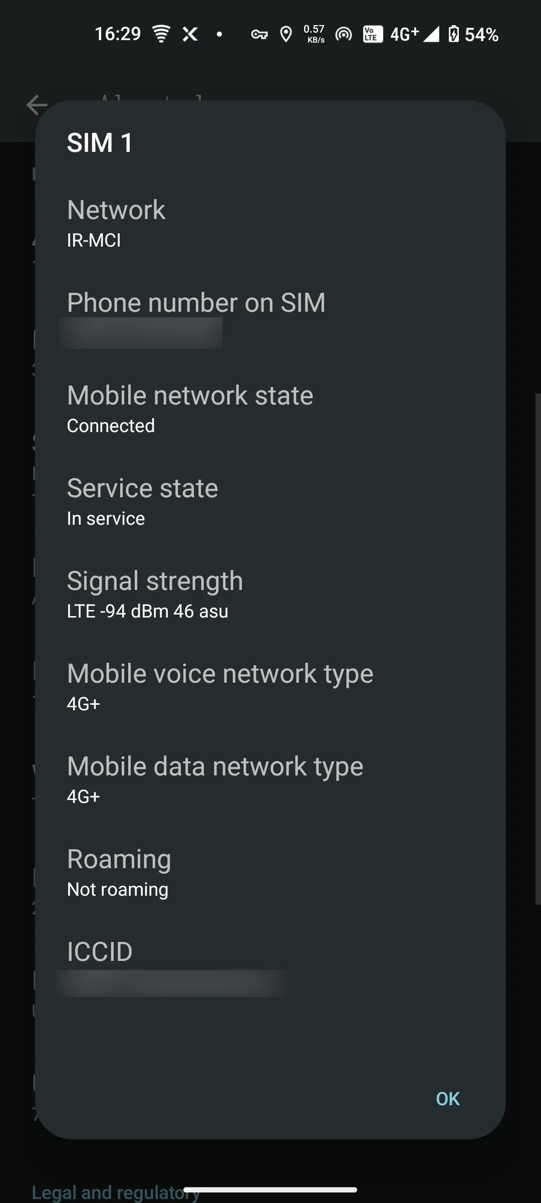 Màn hình hiển thị các chỉ số đo lường tín hiệu chi tiết trên Nothing Phone