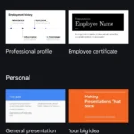 Màn hình hiển thị các mẫu thuyết trình của Google Slides trên thiết bị di động với số lượng mẫu hạn chế nhưng tiện lợi.