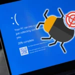 Màn hình lỗi Windows và vector con bọ lỗi