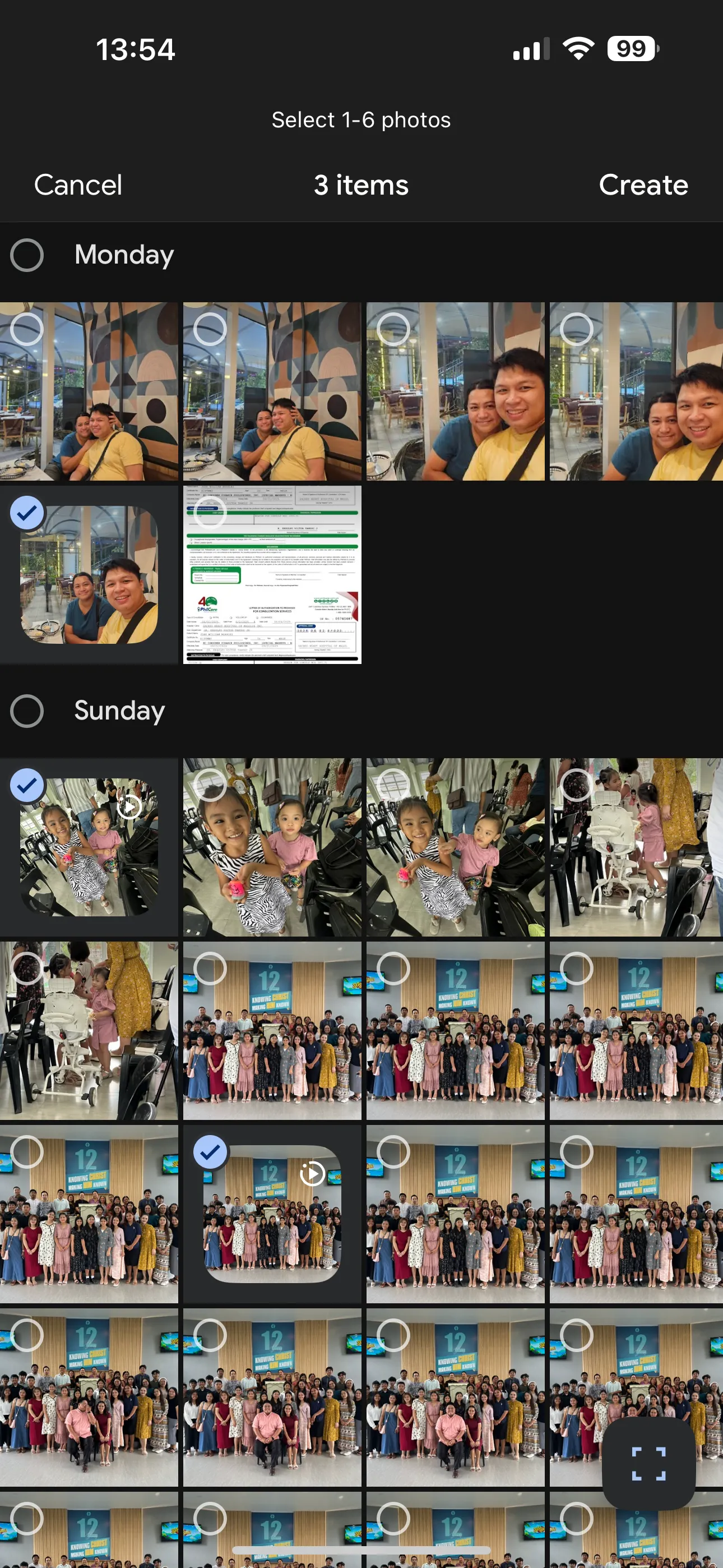 Màn hình quản lý và tổ chức ảnh thủ công trong ứng dụng Google Photos