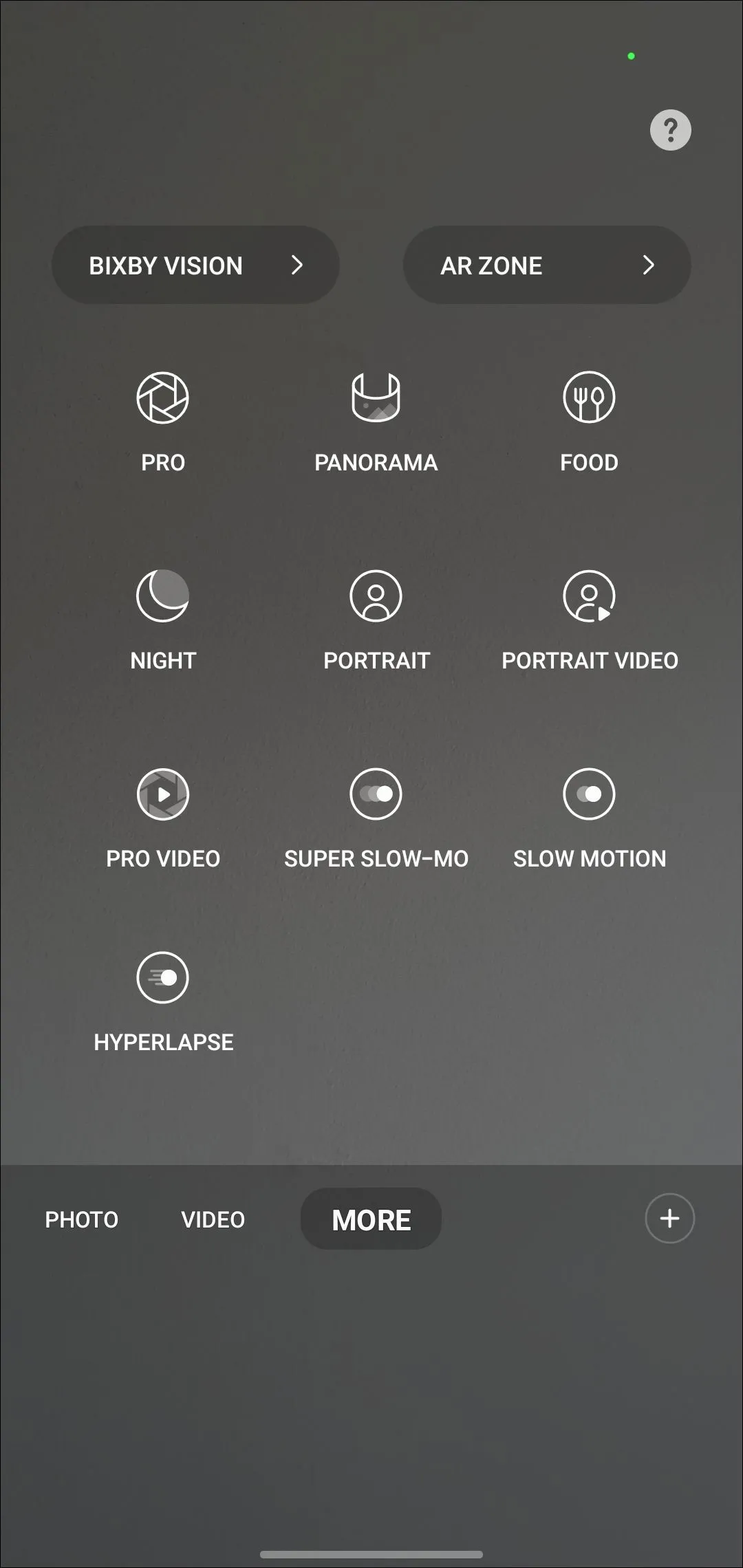 Màn hình ứng dụng camera Android với tùy chọn quay Hyperlapse