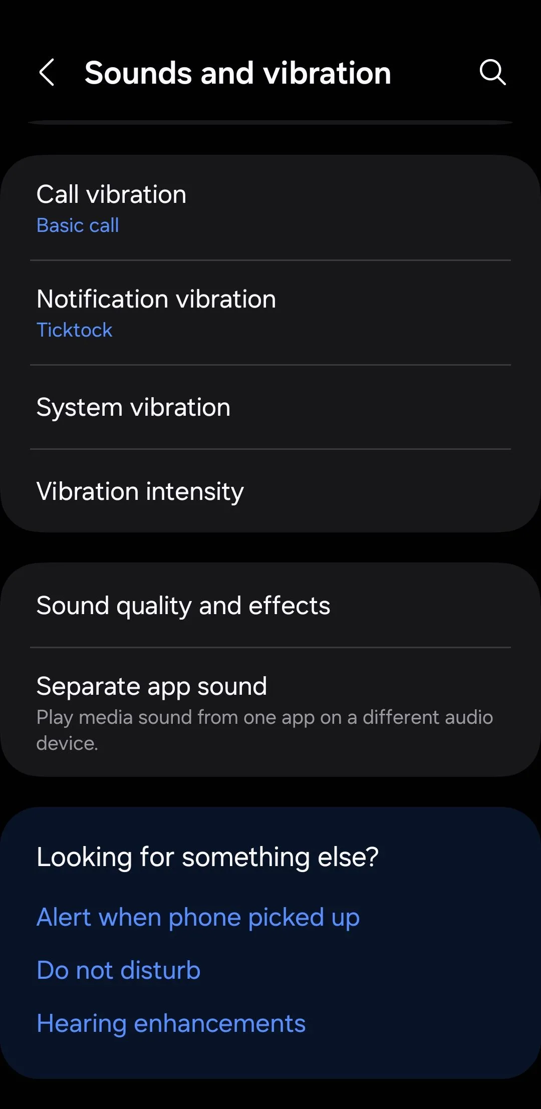 Menu Chất lượng âm thanh và hiệu ứng trên điện thoại Samsung
