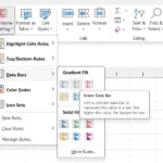 Menu chọn Data Bars trong Định dạng có điều kiện của Excel, minh họa cách thêm thanh dữ liệu trực quan.