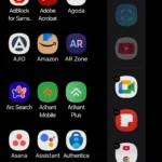 Menu ứng dụng Edge Panel trên điện thoại Samsung