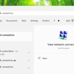 Mở cửa sổ Network Connections qua Start Menu trên Windows