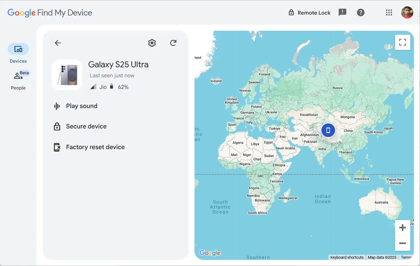 Mở Google Find My Device để kiểm tra IMEI Android