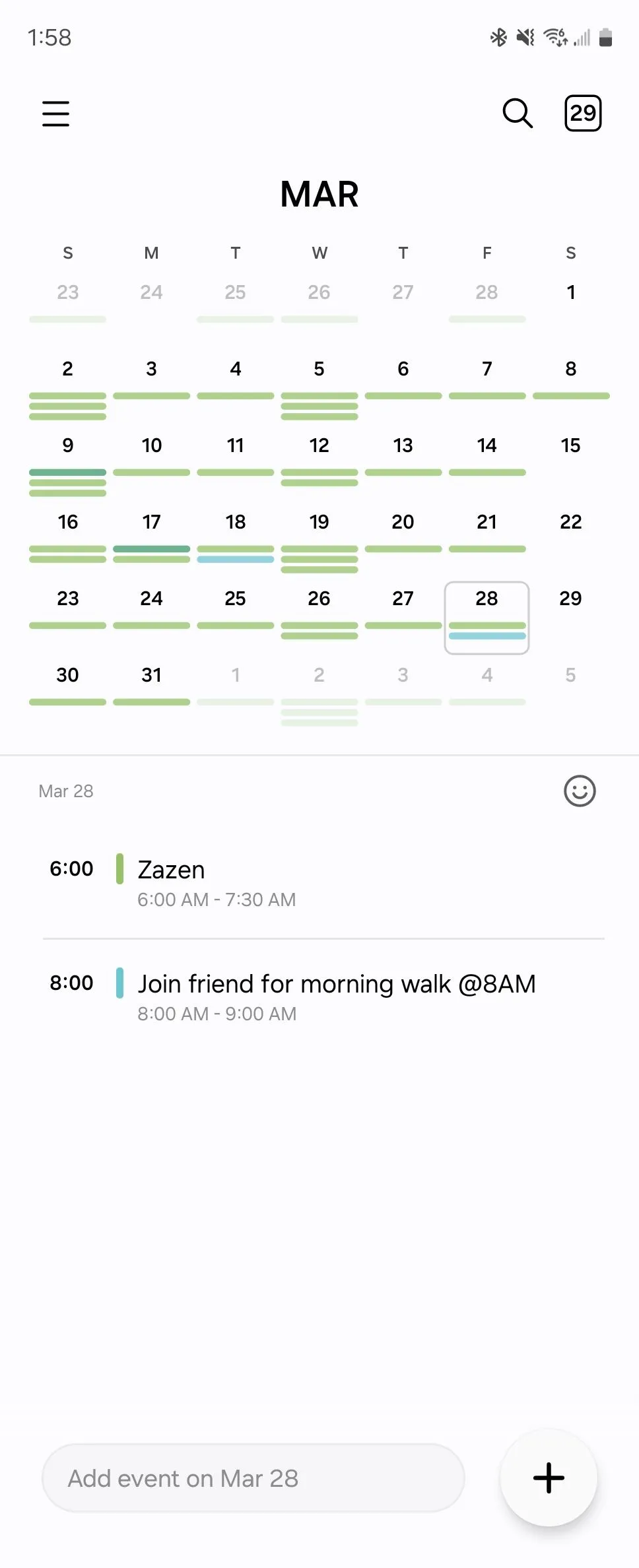 Một sự kiện mới được tạo tự động trong Samsung Calendar từ câu lệnh nhập nhanh