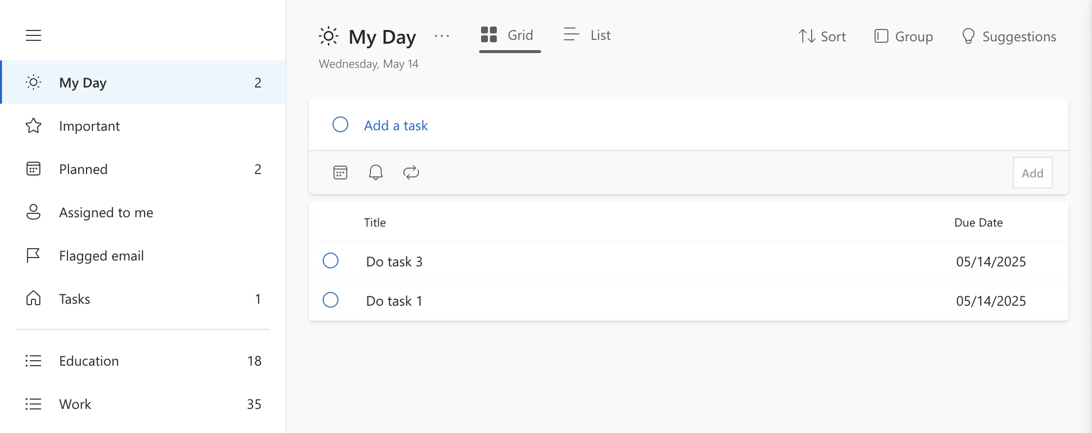 Mục &quot;My Day&quot; trong Microsoft To Do hiển thị các tác vụ trong ngày