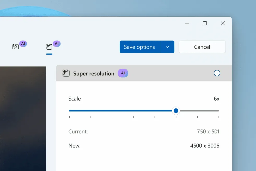 Nâng cao chất lượng và độ phân giải ảnh bằng tính năng Super Resolution trong ứng dụng Photos Windows 11