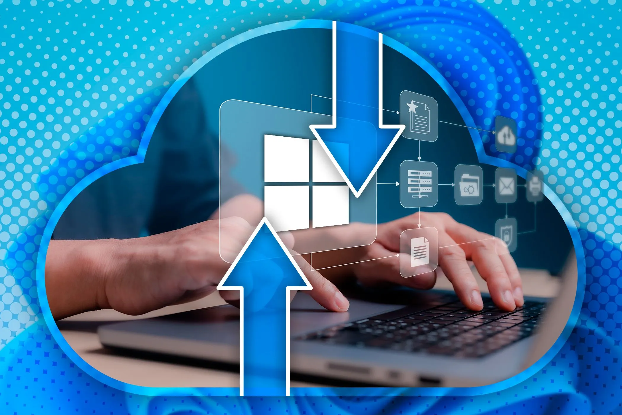 Người dùng đang thực hiện sao lưu dữ liệu quan trọng trên laptop để phòng chống mã độc tống tiền