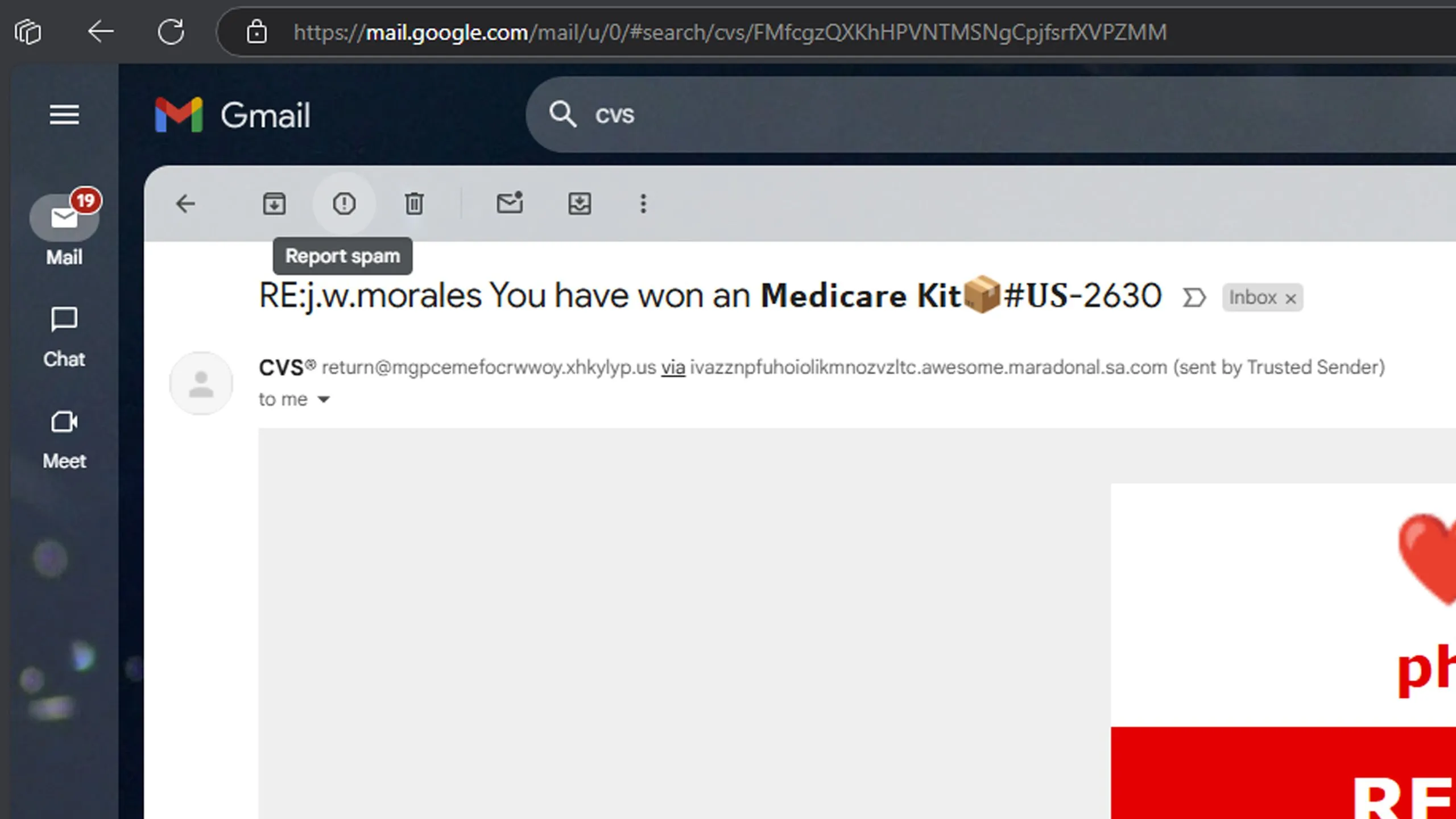 Nút &quot;Báo cáo spam&quot; trong giao diện Gmail giúp người dùng thông báo về các email đáng ngờ để cải thiện bộ lọc chống thư rác của Google