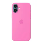 Ốp lưng silicone Apple cho iPhone 16 Plus màu Peony mới ra mắt.