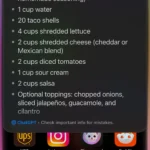 Siri ChatGPT gợi ý công thức nấu món taco