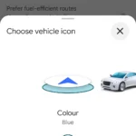 So sánh biểu tượng xe mặc định và các tùy chọn biểu tượng ô tô mới trong Google Maps