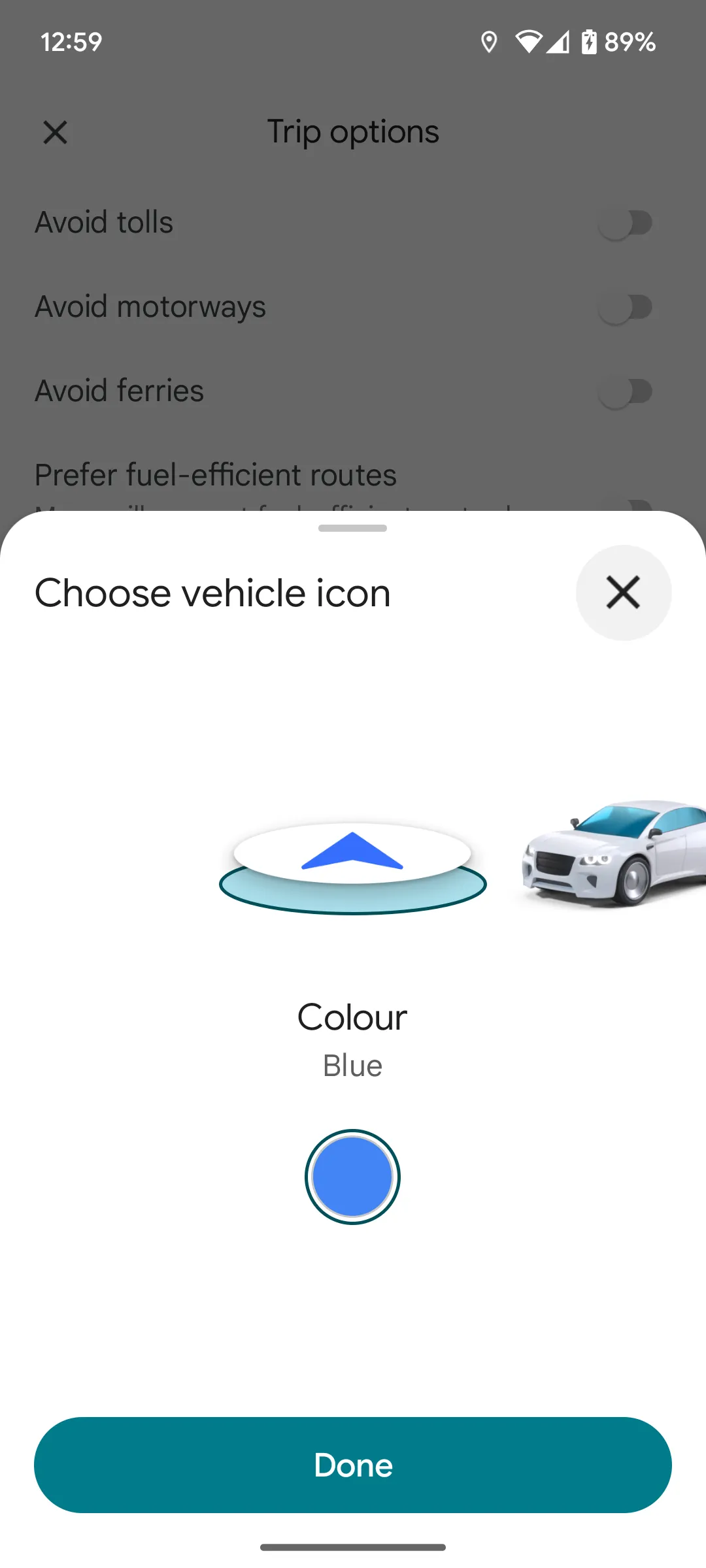 So sánh biểu tượng xe mặc định và các tùy chọn biểu tượng ô tô mới trong Google Maps