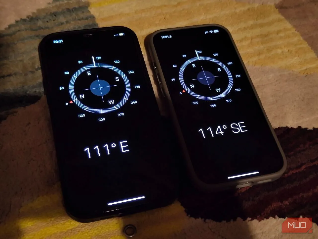 So sánh kết quả la bàn từ iPhone 12 Pro Max và iPhone 16 Pro