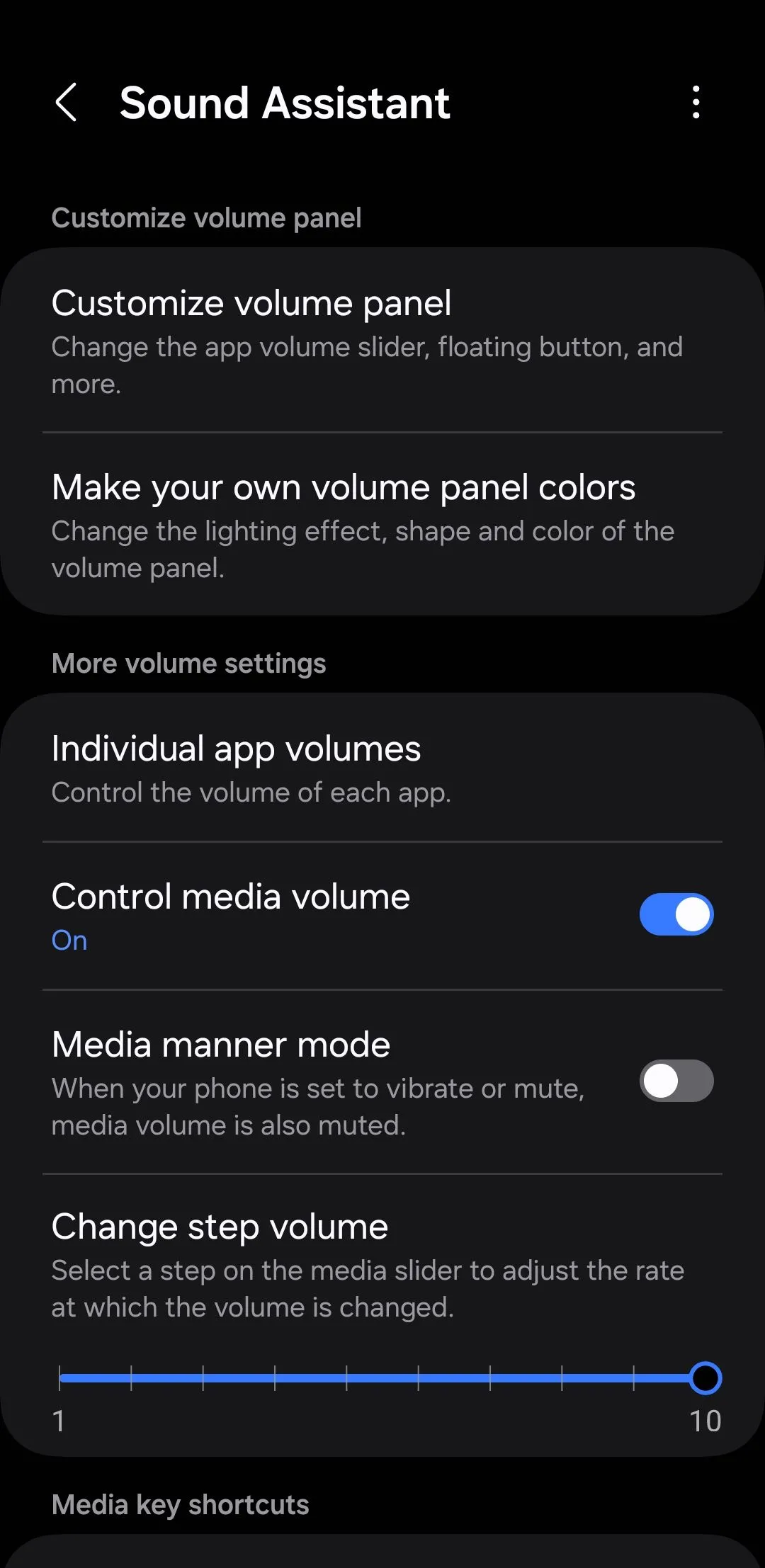 Sound Assistant trên điện thoại Samsung
