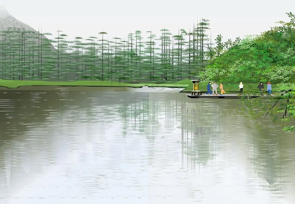 Tác phẩm nghệ thuật phong cảnh đền Myojin phức tạp được tạo ra hoàn toàn bằng các công cụ vẽ trong Excel bởi nghệ sĩ Tatsuo Horiuchi