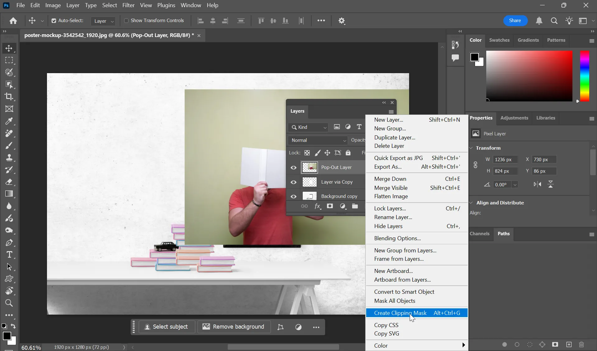 Tạo Clipping Mask trong Photoshop