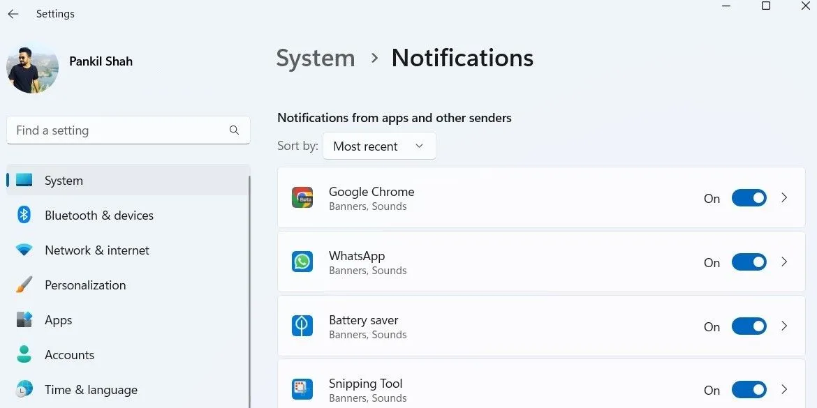 Tắt thông báo Google Chrome và ứng dụng khác trên Windows 11 để tránh bị làm phiền