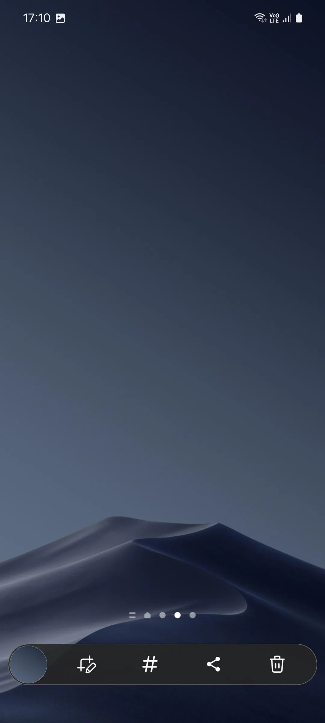 Thanh công cụ chụp màn hình Samsung với nút xóa nhanh được thêm bởi Nice Shot