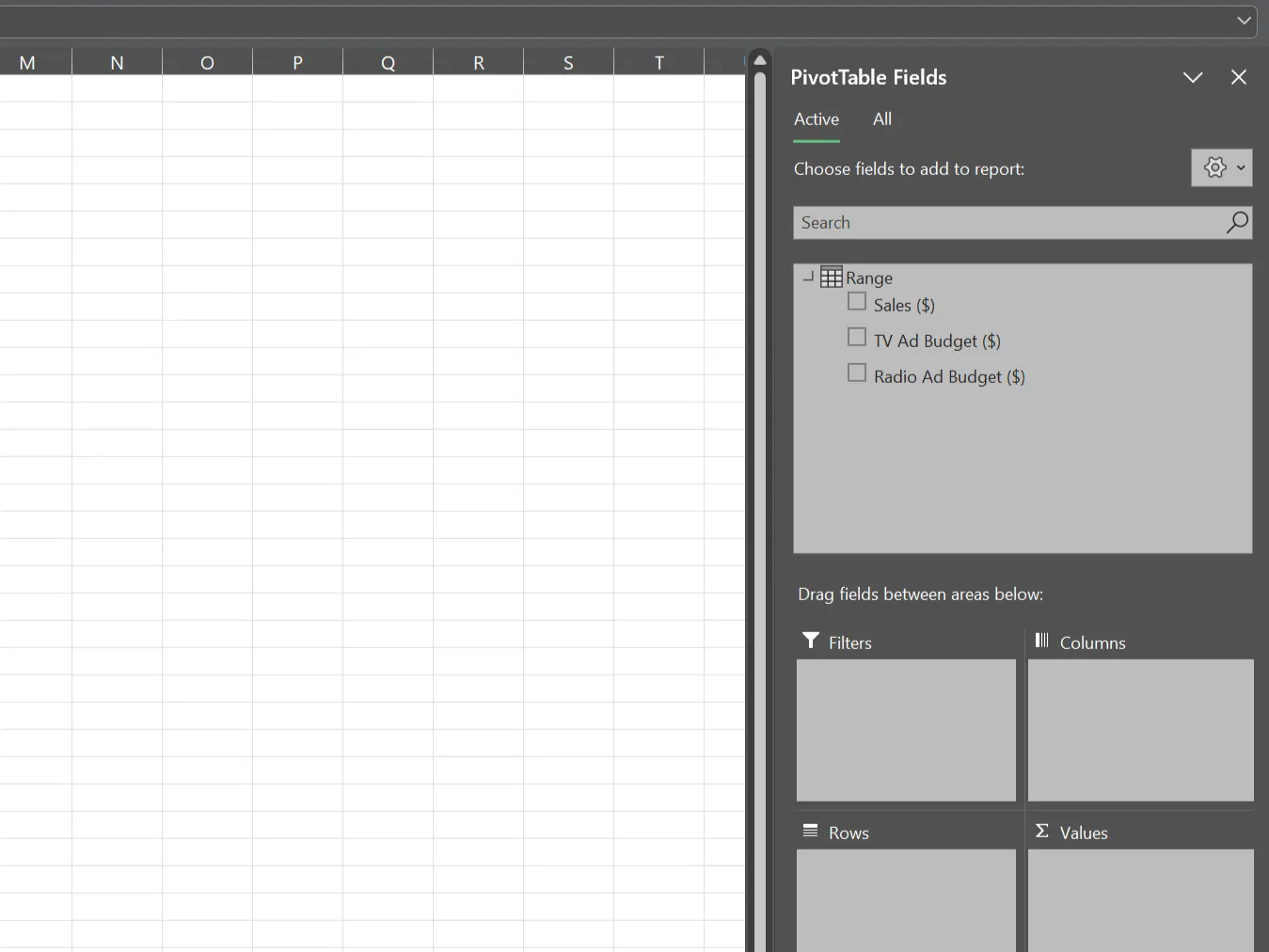 Thanh công cụ PivotTable trong Excel hiển thị các tùy chọn báo cáo dữ liệu