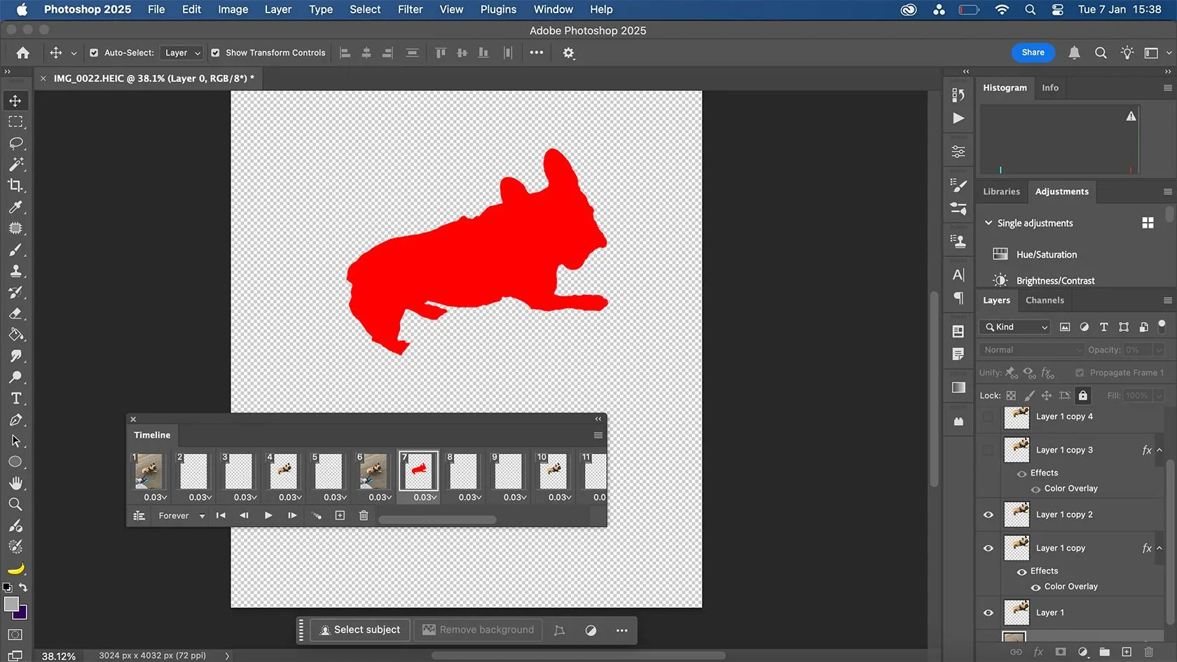 Thanh thời gian tạo hoạt ảnh (animation timeline) trong Adobe Photoshop.