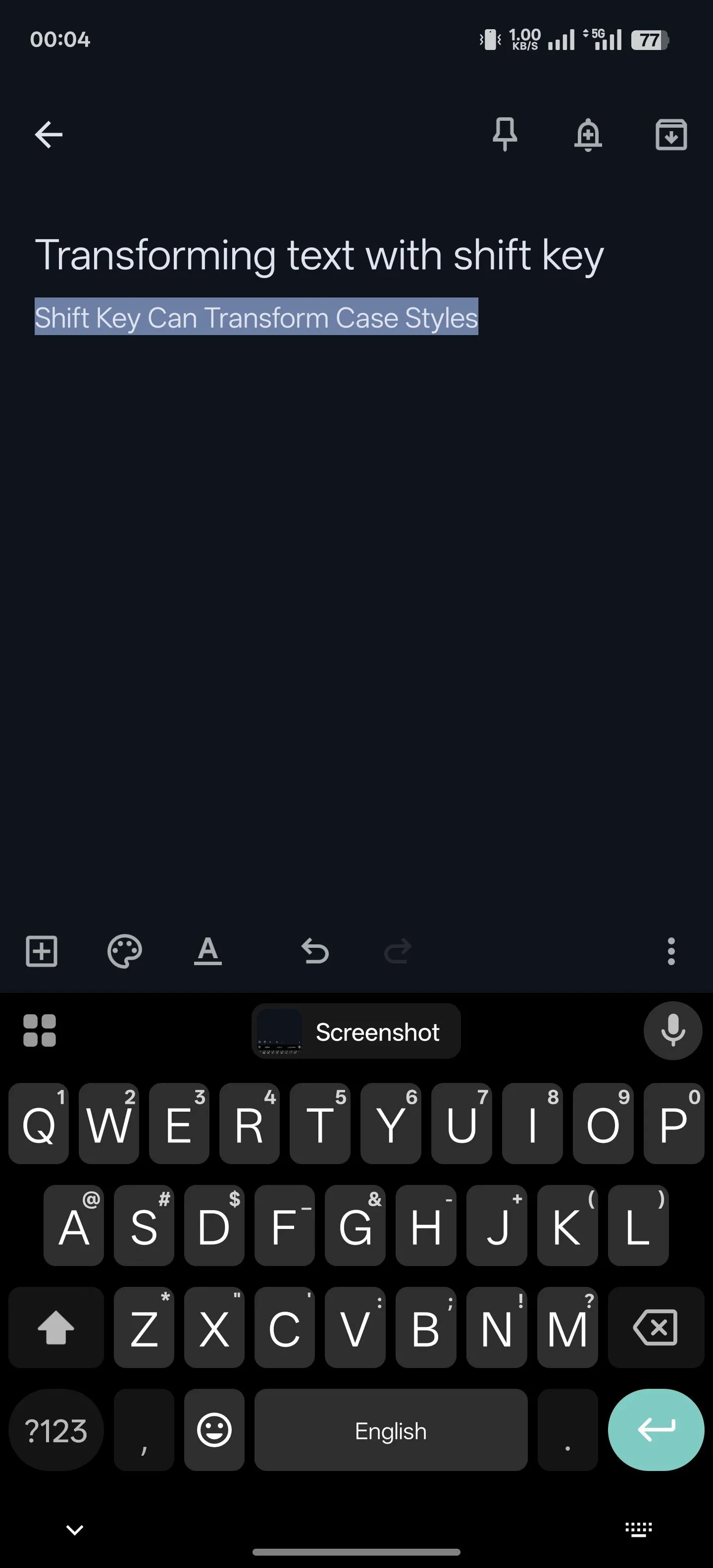 Thay đổi kiểu chữ thành viết hoa chữ cái đầu bằng phím Shift trong Gboard
