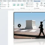 Thẻ Picture Format trong Microsoft Word hiển thị các tùy chọn chỉnh sửa hình ảnh nâng cao