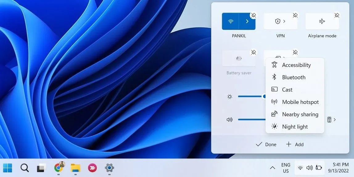 Thêm biểu tượng Bluetooth vào Bảng Cài đặt Nhanh trên Windows 11