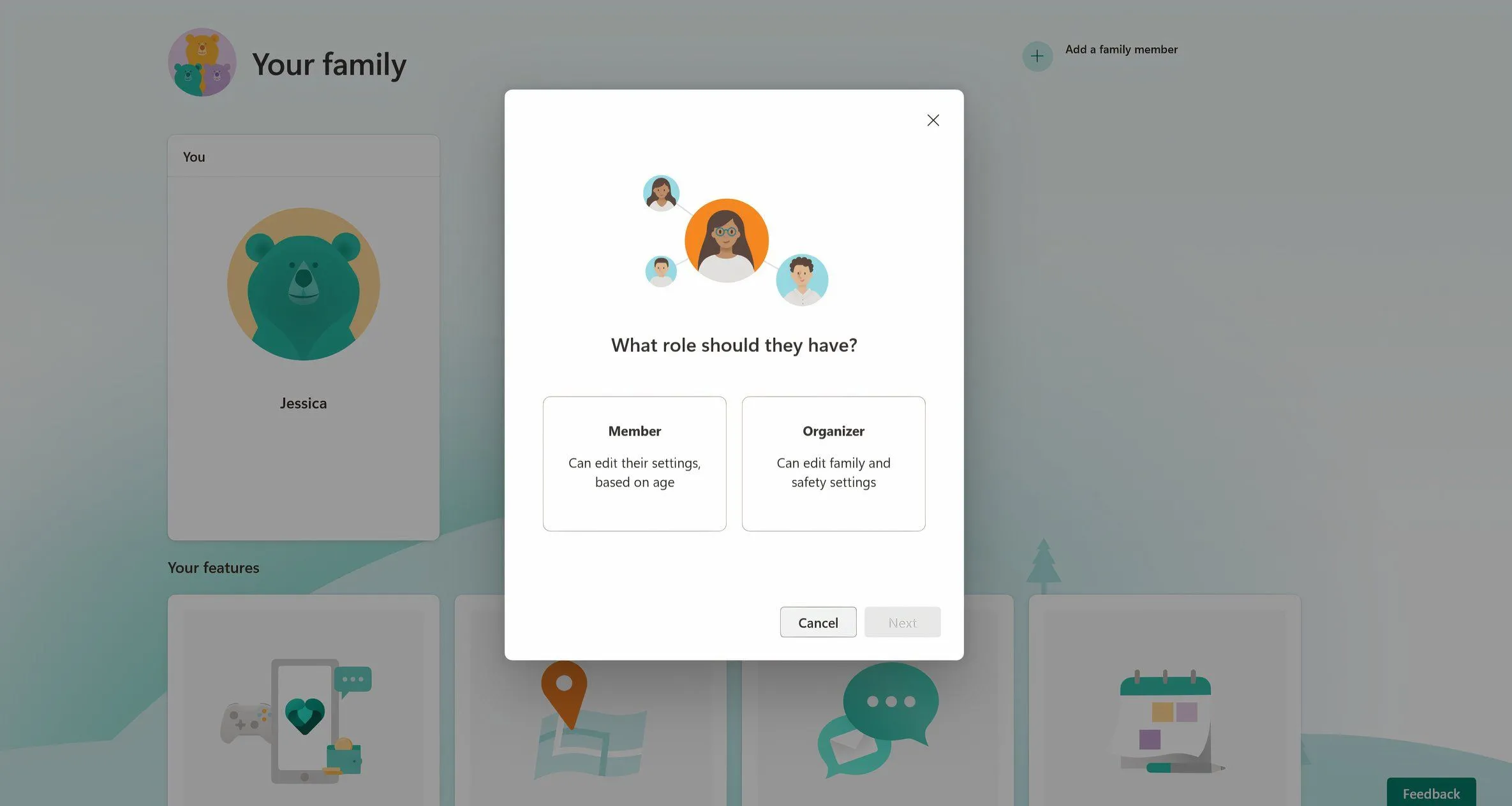 Thêm thành viên vào nhóm gia đình trên Microsoft Family Safety