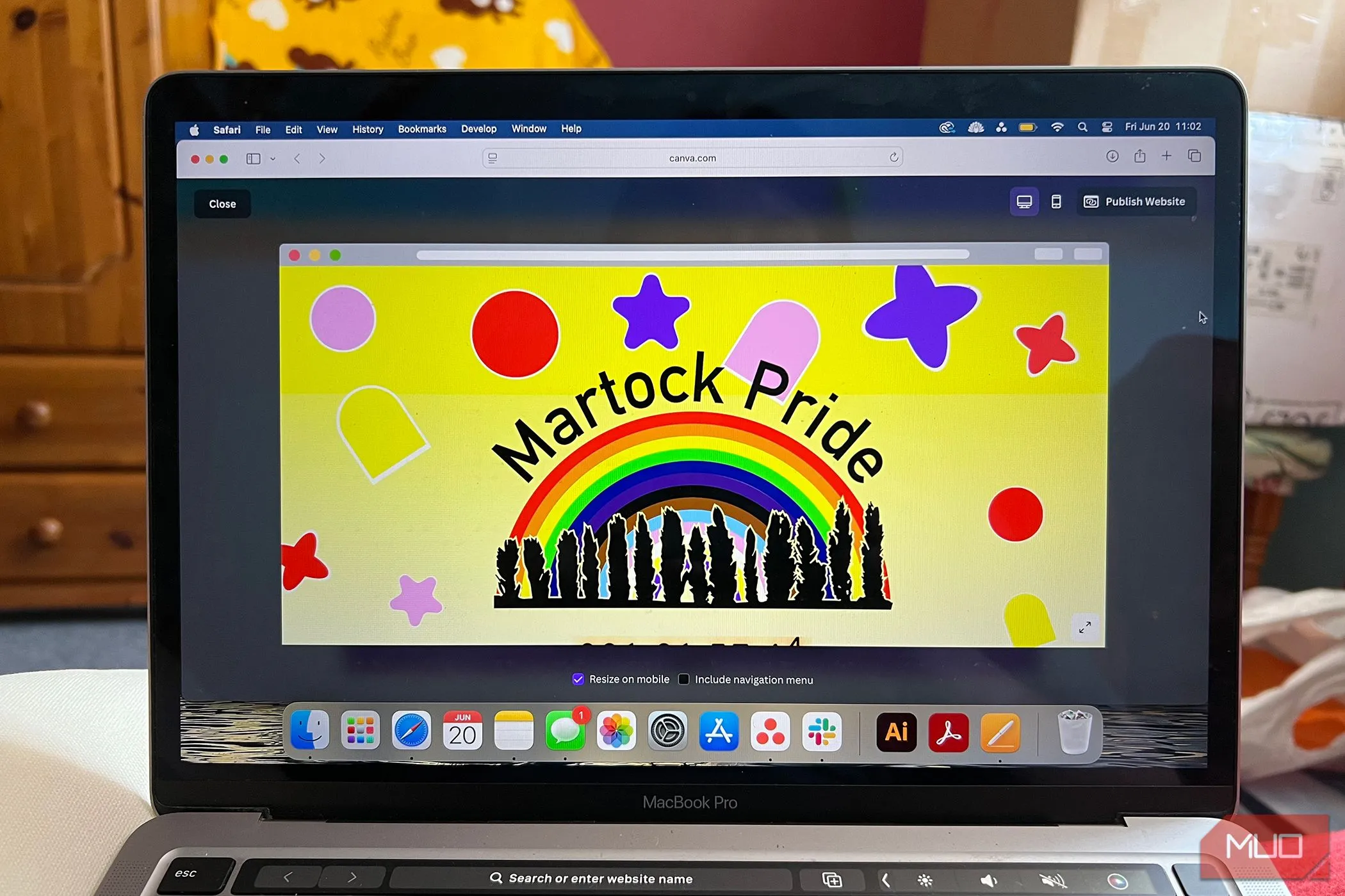 Thiết kế website mẫu Martock Pride trên Canva, minh họa giao diện thân thiện và dễ sử dụng của công cụ Canva Website Builder.