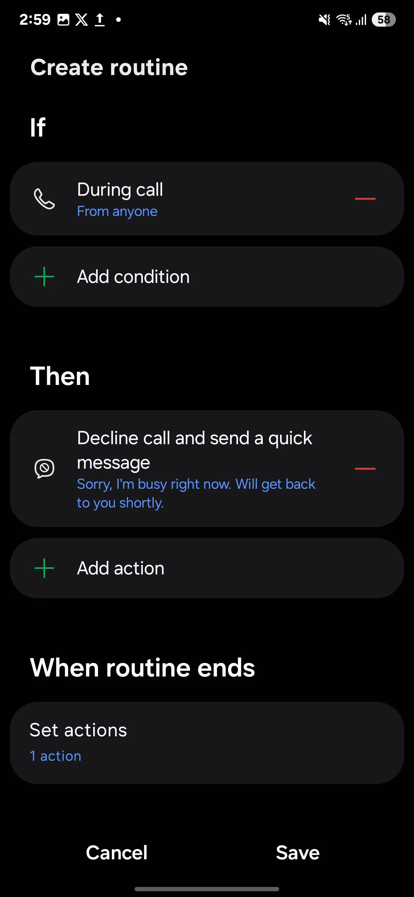 Thiết lập Samsung Routines để tự động từ chối cuộc gọi và gửi tin nhắn nhanh