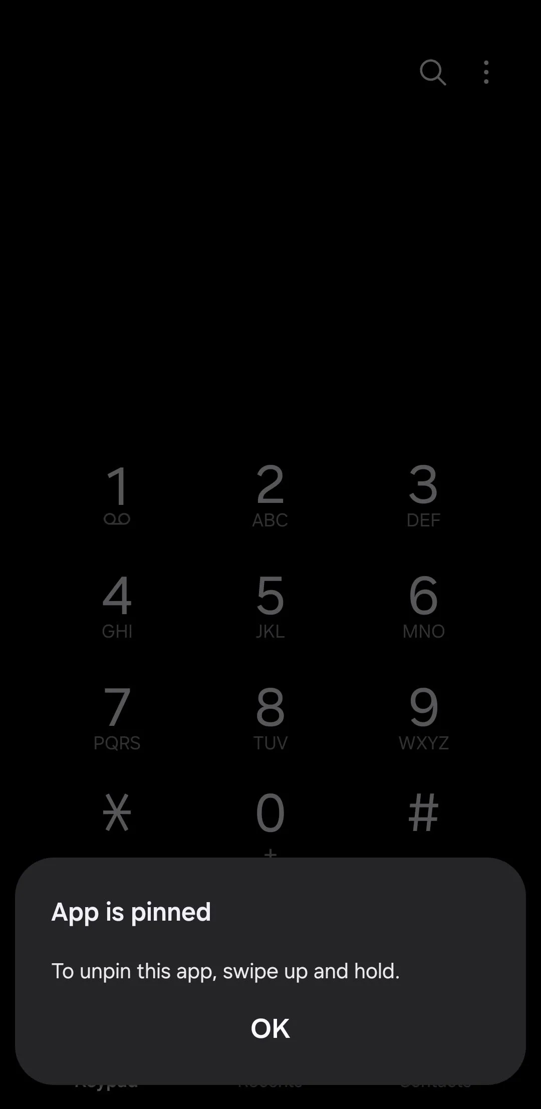 Thông báo ứng dụng đã được ghim trên màn hình điện thoại Android để bảo vệ quyền riêng tư.
