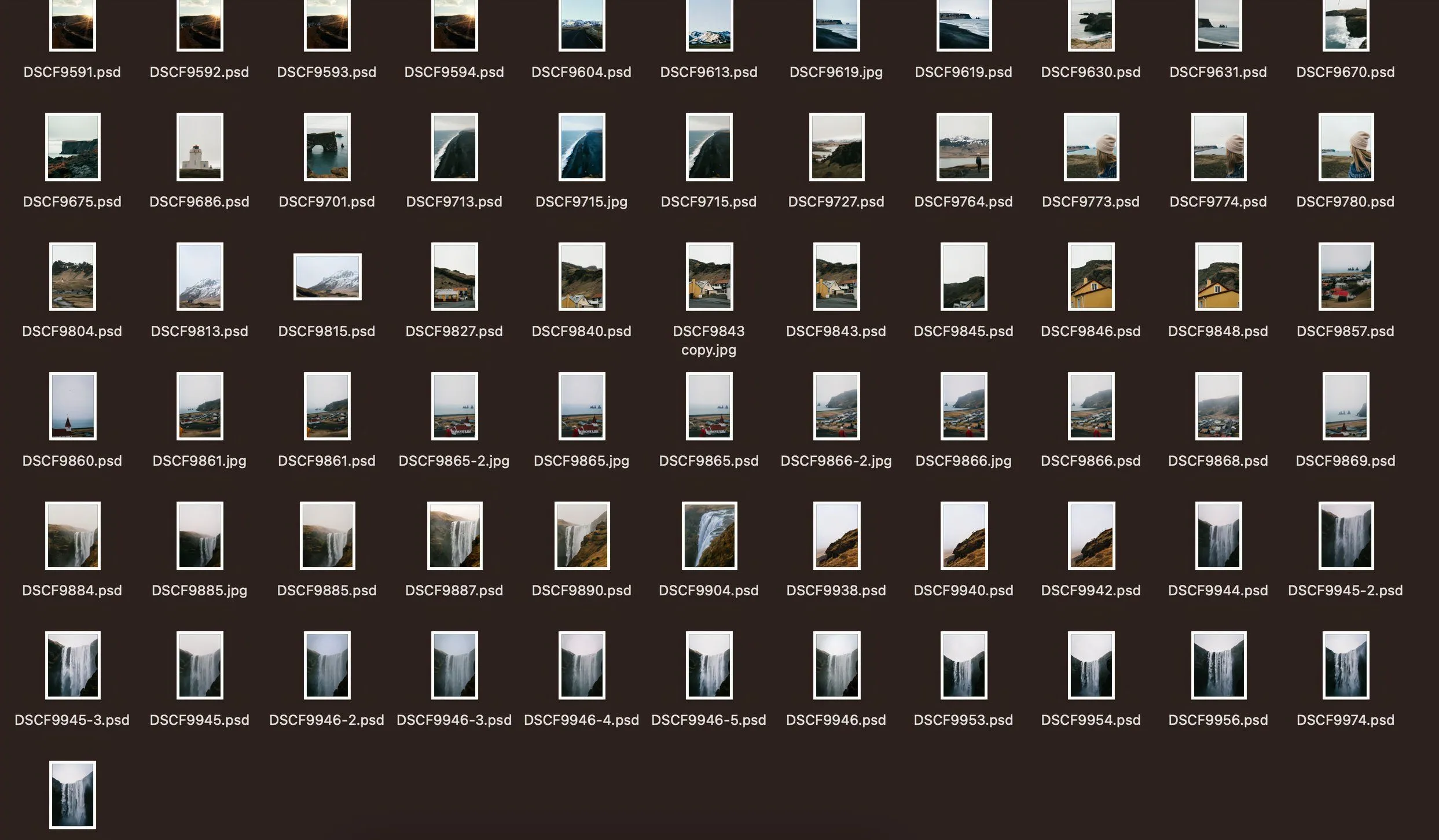 Thư mục chứa các file PSD trên ổ cứng