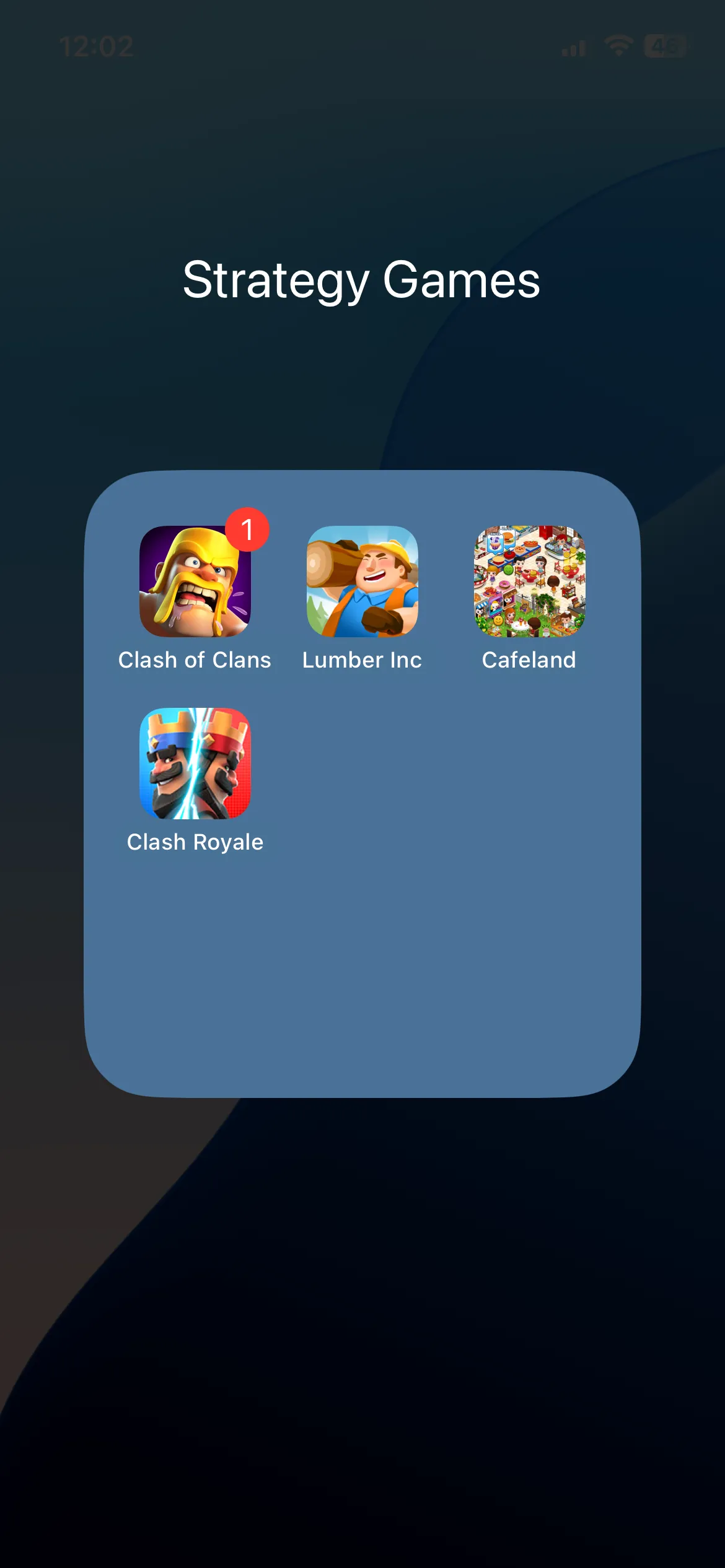 Thư mục Game trên màn hình chính iPhone giúp nhóm các ứng dụng giải trí.