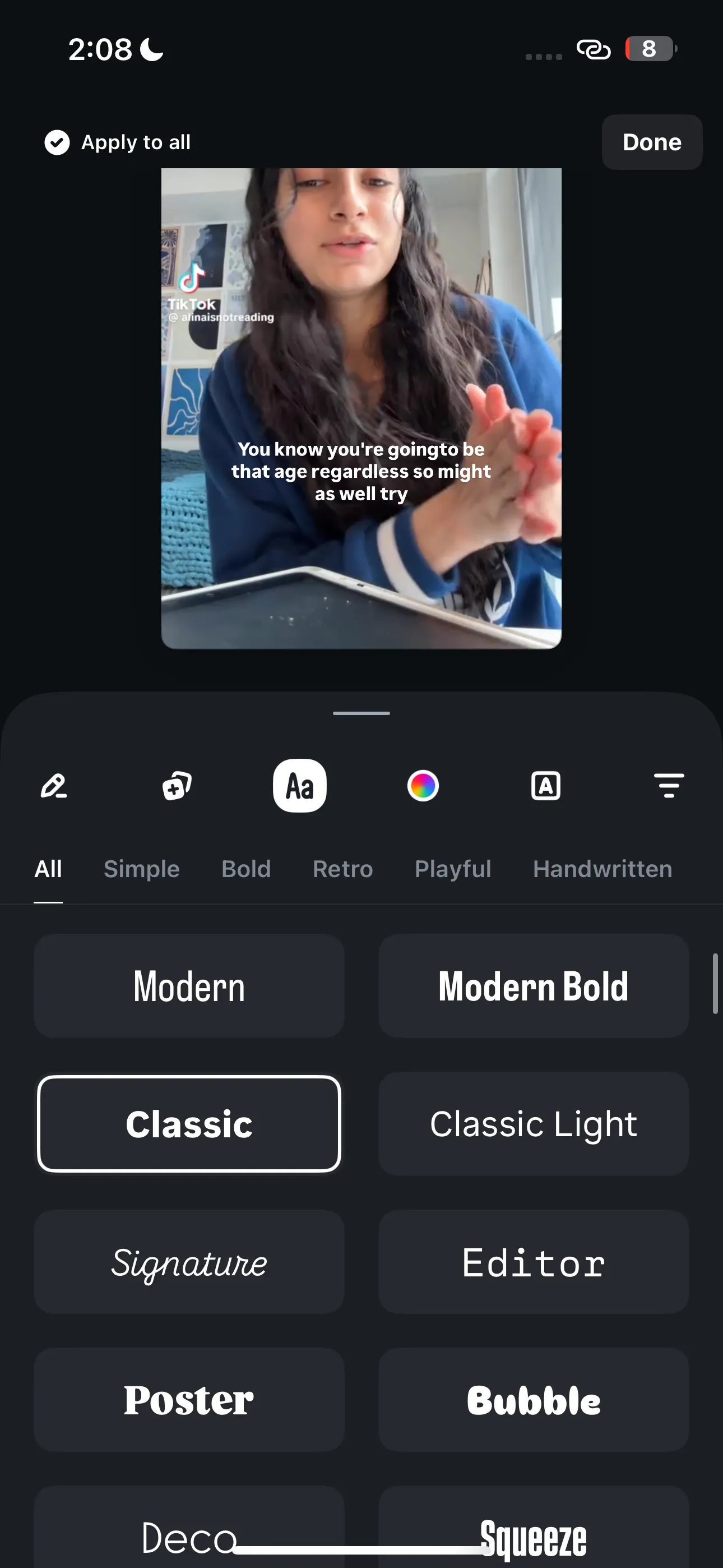 Thư viện các tùy chọn font chữ đa dạng trong Edits của Instagram để tùy chỉnh phụ đề video