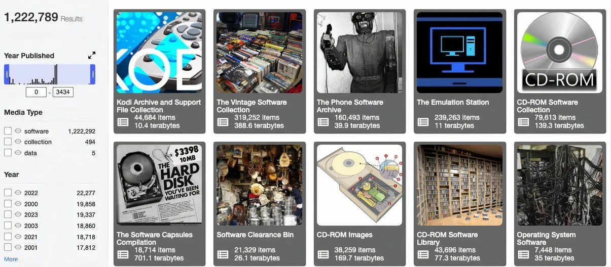 Thư viện phần mềm và trò chơi retro trên Internet Archive