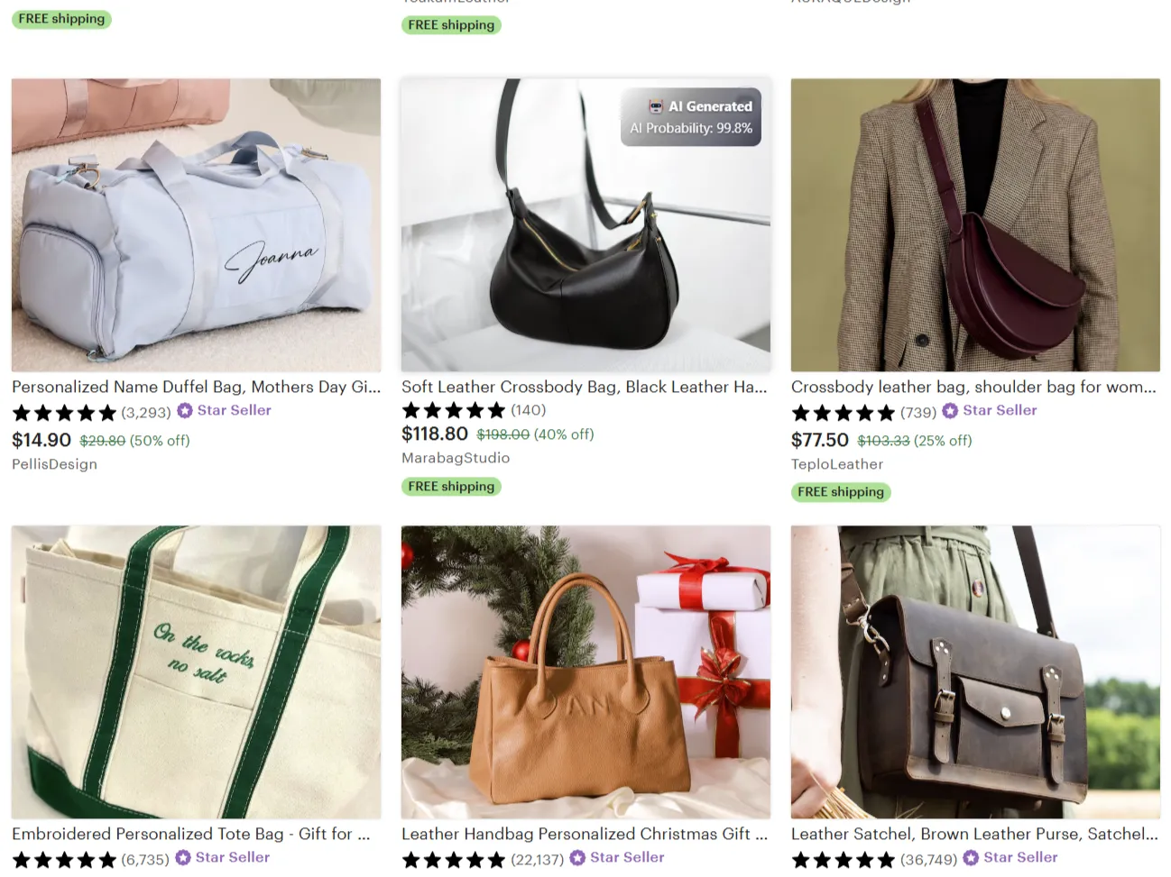 Tiện ích mở rộng BitMind trên Chrome phát hiện hình ảnh sản phẩm trên Etsy có dấu hiệu được tạo bởi AI