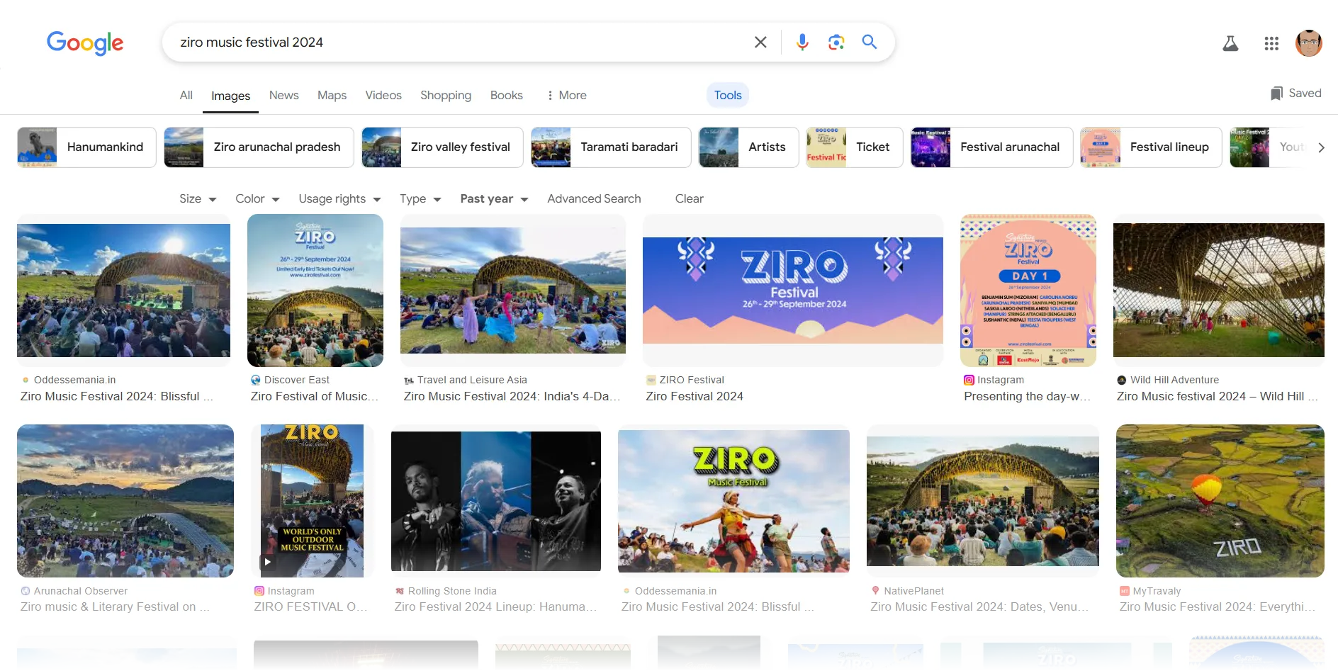 Tìm kiếm các sự kiện địa phương bằng Google Images