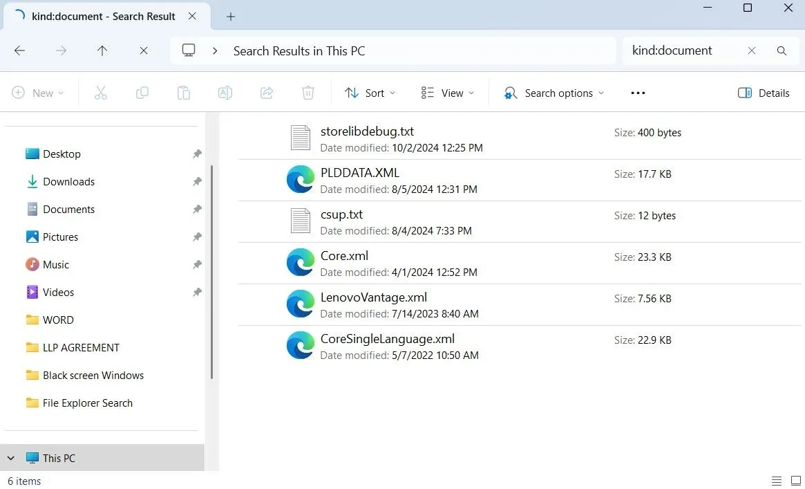 Tìm kiếm file trên File Explorer theo loại và ngày
