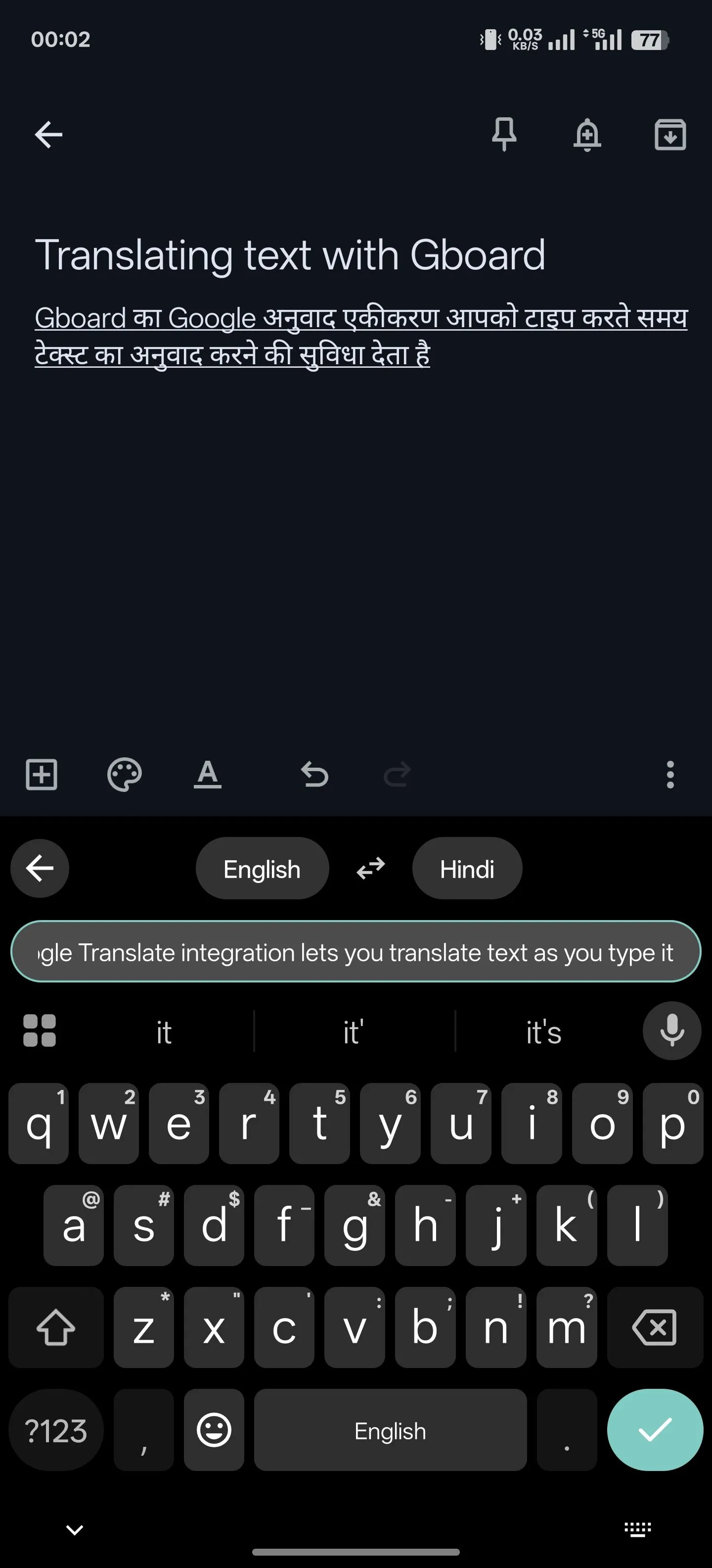 Tính năng dịch văn bản trực tiếp trên Gboard giúp giao tiếp đa ngôn ngữ dễ dàng