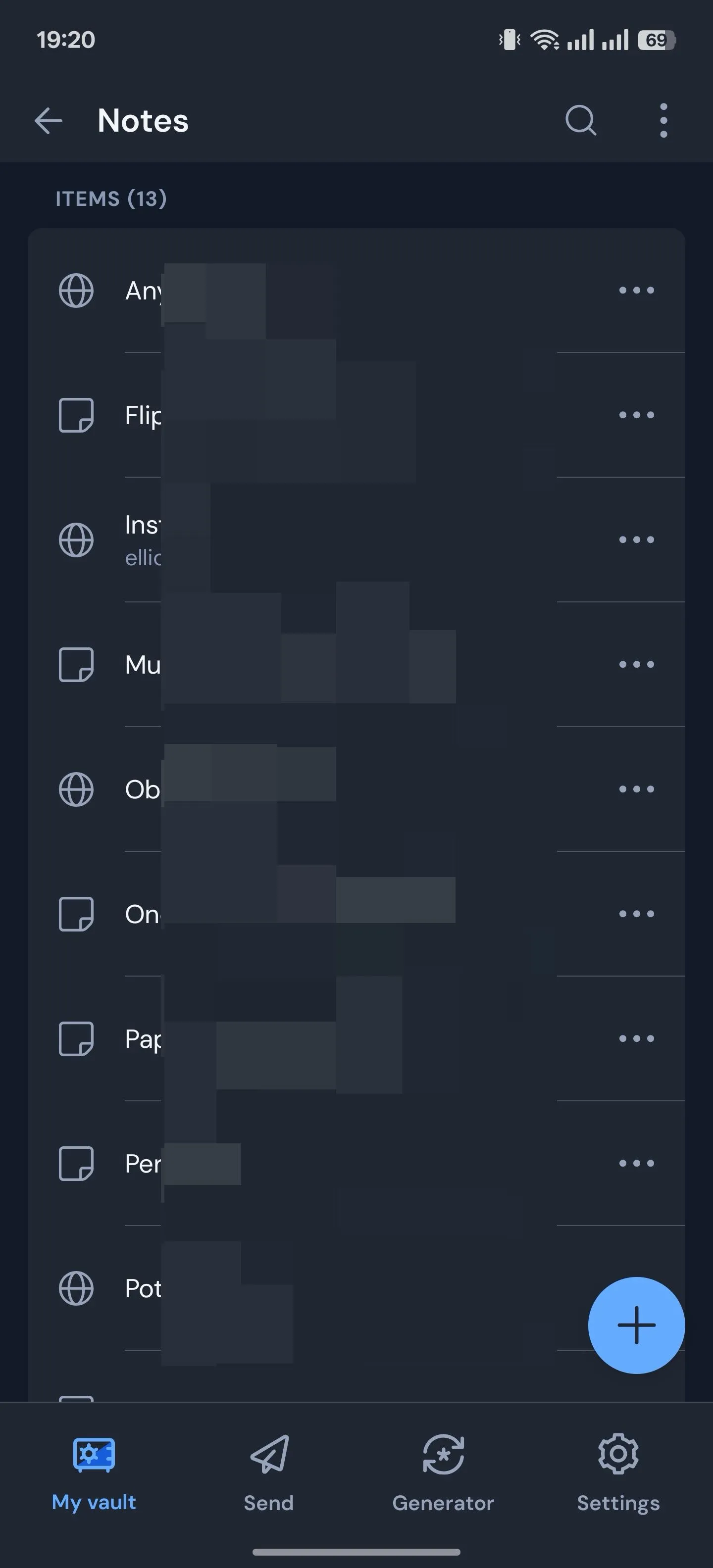 Tính năng Ghi chú bảo mật trong ứng dụng quản lý mật khẩu Bitwarden trên Android.